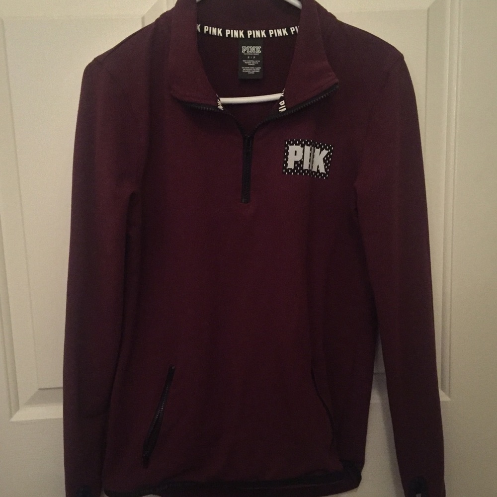 PINK Maroon Quarterzip